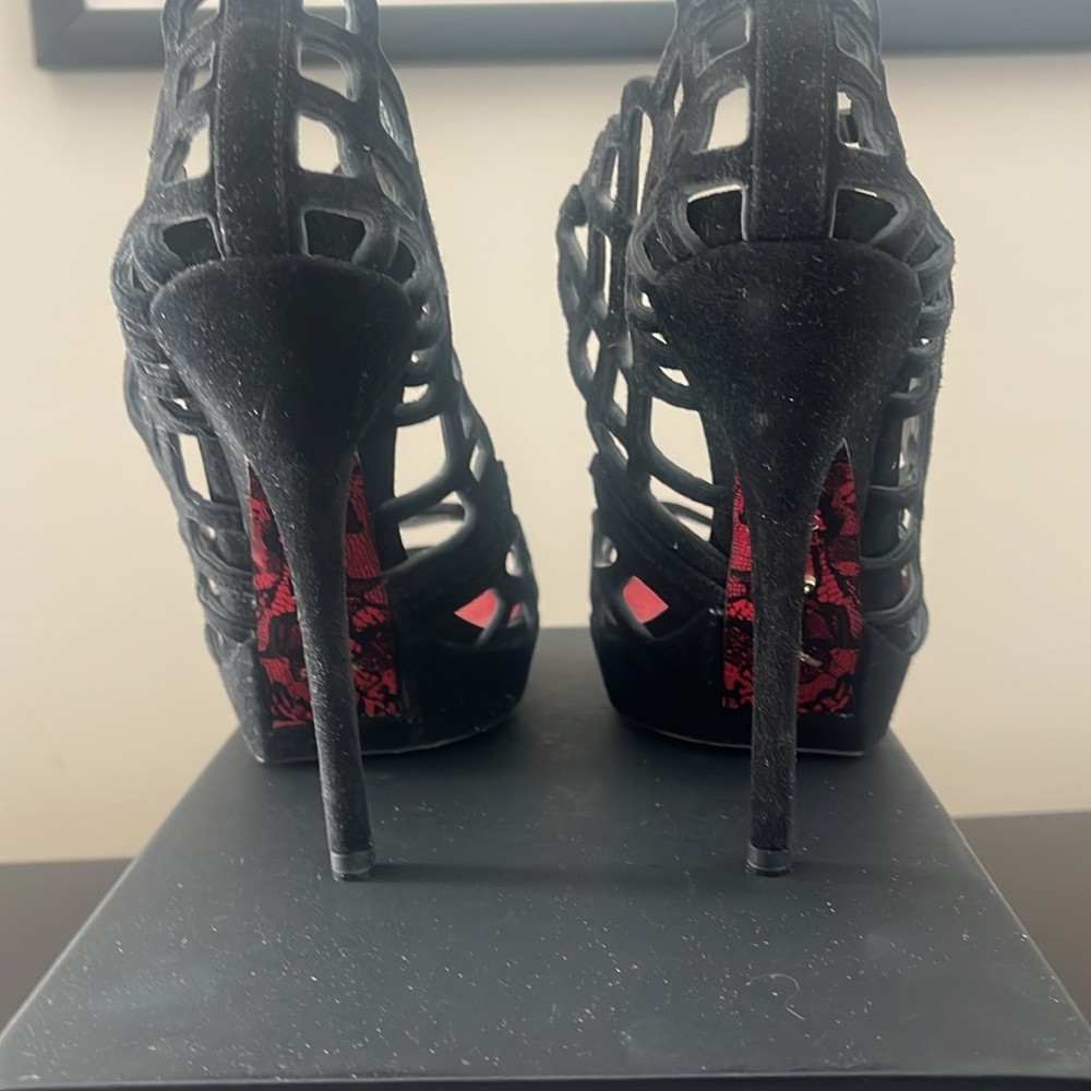 CESARE PACIOTTI Black Suede Platform Sandals - Picture 5 of 7